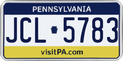 PA license plate JCL5783