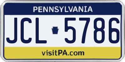 PA license plate JCL5786