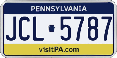 PA license plate JCL5787
