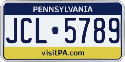 PA license plate JCL5789