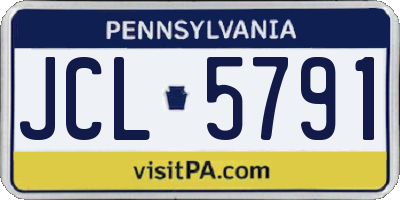 PA license plate JCL5791
