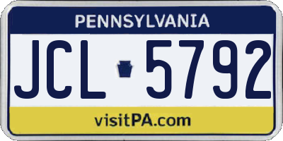 PA license plate JCL5792