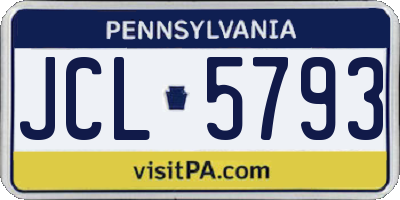 PA license plate JCL5793