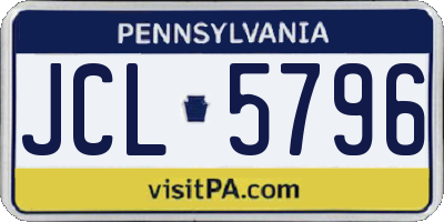 PA license plate JCL5796