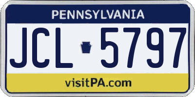 PA license plate JCL5797
