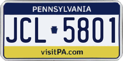 PA license plate JCL5801