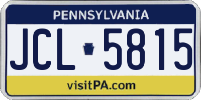 PA license plate JCL5815