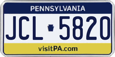 PA license plate JCL5820