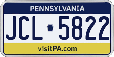 PA license plate JCL5822