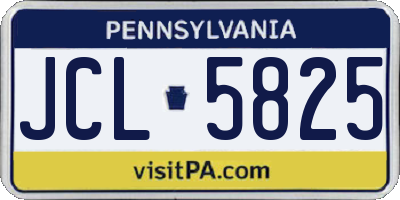 PA license plate JCL5825