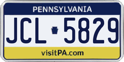 PA license plate JCL5829
