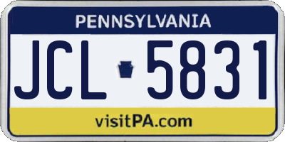 PA license plate JCL5831