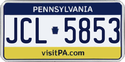PA license plate JCL5853