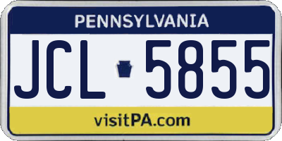 PA license plate JCL5855