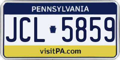 PA license plate JCL5859