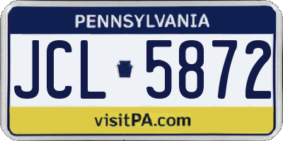PA license plate JCL5872