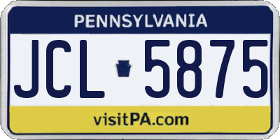 PA license plate JCL5875