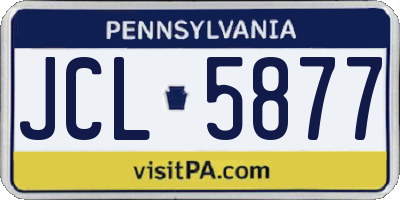 PA license plate JCL5877