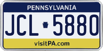 PA license plate JCL5880