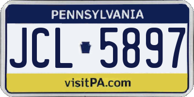 PA license plate JCL5897
