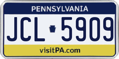 PA license plate JCL5909