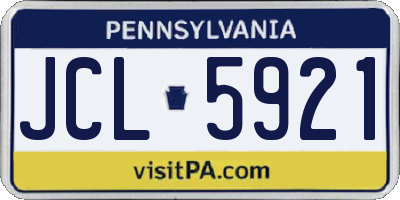 PA license plate JCL5921