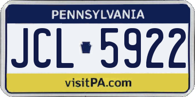PA license plate JCL5922