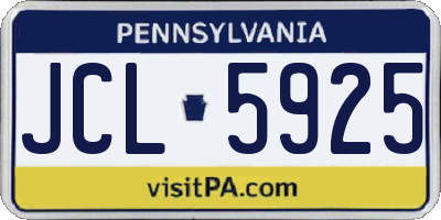 PA license plate JCL5925