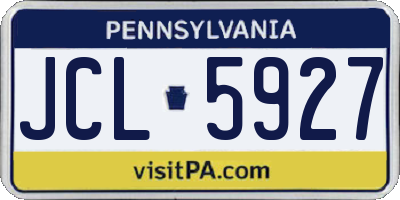 PA license plate JCL5927