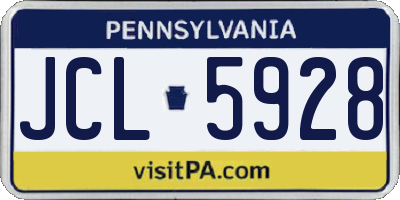 PA license plate JCL5928