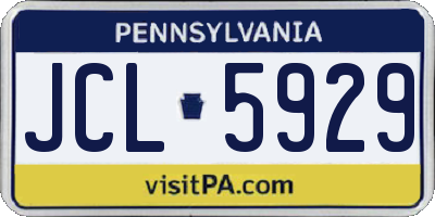 PA license plate JCL5929