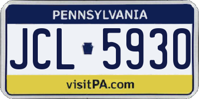 PA license plate JCL5930