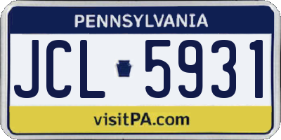 PA license plate JCL5931