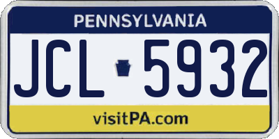PA license plate JCL5932