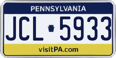 PA license plate JCL5933