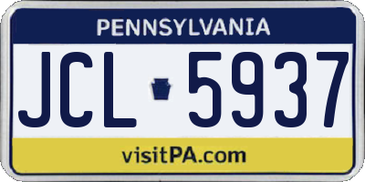 PA license plate JCL5937
