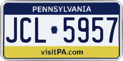 PA license plate JCL5957