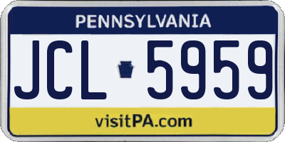 PA license plate JCL5959