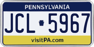 PA license plate JCL5967