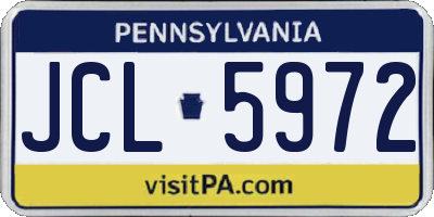 PA license plate JCL5972