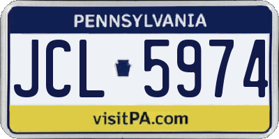 PA license plate JCL5974