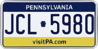PA license plate JCL5980