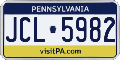 PA license plate JCL5982