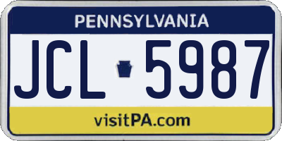 PA license plate JCL5987