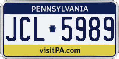 PA license plate JCL5989