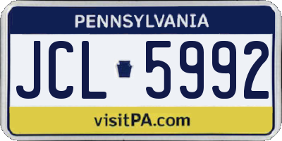 PA license plate JCL5992