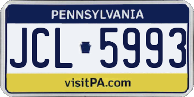PA license plate JCL5993
