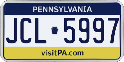 PA license plate JCL5997