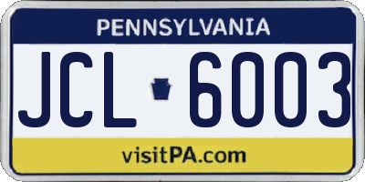 PA license plate JCL6003