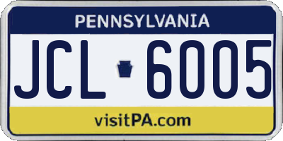 PA license plate JCL6005
